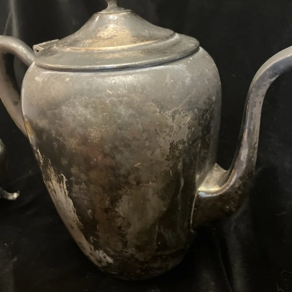 Set of 2 FB Rogers Co 1883 Silver-plate Tea /Coffee Pot (w/lid) Creamer (no lid)